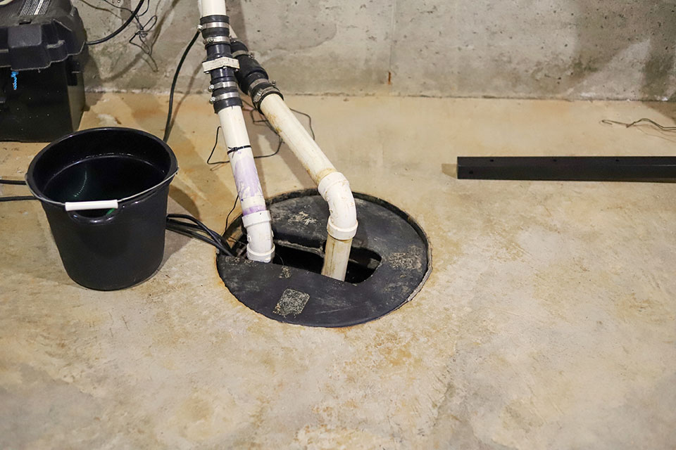  basement sump pump being installed